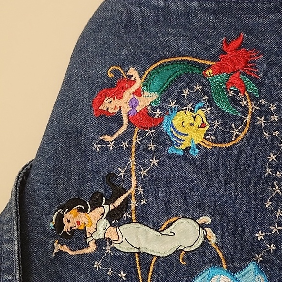 Disney Princesses Bradford Exchange Two-Sided Embroidered Denim Shirt Medium - Picture 14 of 16